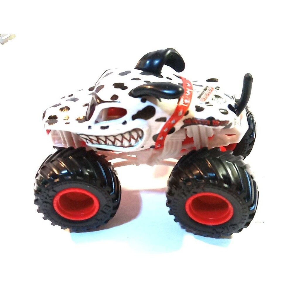 Hot Wheels Monster Truck Dalmatian Diecast Toy Vehicle White Black Red